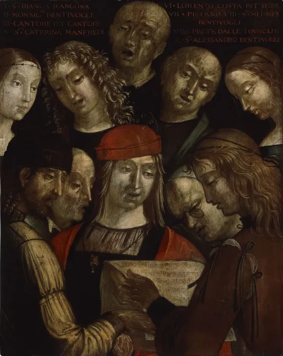 Framed Print : The Bentivoglio Family. Artist: Costa, Lorenzo (1460-1535) Framed Print : The Bentivoglio Family. Artist: Costa, Lorenzo (1460-1535)