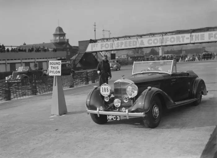 Framed Print : Bentley 4-seater tourer of GG Wood competing in the JCC Rally, Brooklands, Surrey, 1939 Framed Print : Bentley 4-seater tourer of GG Wood competing in the JCC Rally, Brooklands, Surrey, 1939