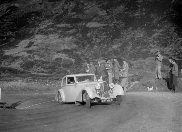 Framed Print : Bentley Airline saloon of Miss JM Nicholson, RSAC Scottish Rally, Devils Elbow, Glenshee, 1934 Framed Print : Bentley Airline saloon of Miss JM Nicholson, RSAC Scottish Rally, Devils Elbow, Glenshee, 1934