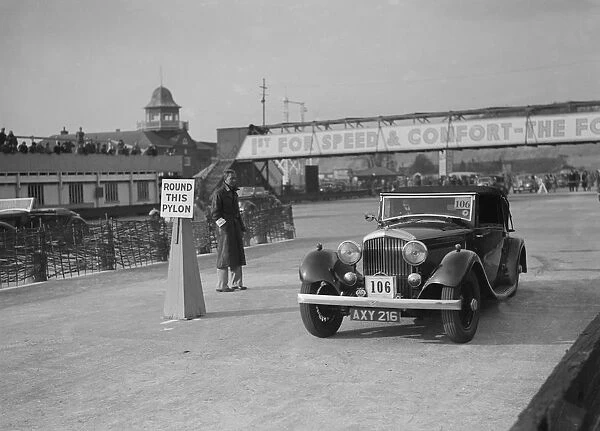 Bentley drophead coupe with Barker body competing in the JCC Rally, Brooklands, Surrey, 1939