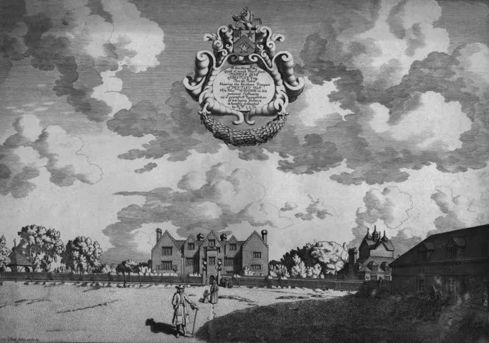 Framed Print : Bentley Hall (Southern Prospect), c1686. Creator: Michael Burghers Framed Print : Bentley Hall (Southern Prospect), c1686. Creator: Michael Burghers