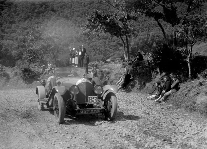 Framed Print : Bentley open 4-seater of FE Elgood competing in the Mid Surrey AC Barnstaple Trial, 1934 Framed Print : Bentley open 4-seater of FE Elgood competing in the Mid Surrey AC Barnstaple Trial, 1934