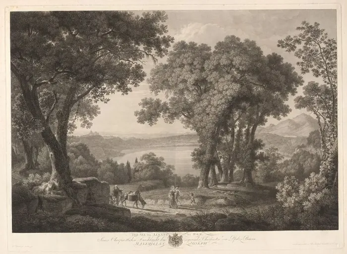 Framed Print : Ber See von Albano bei Rom, 1796. Creator: Friedrich Wilhelm Gmelin Framed Print : Ber See von Albano bei Rom, 1796. Creator: Friedrich Wilhelm Gmelin