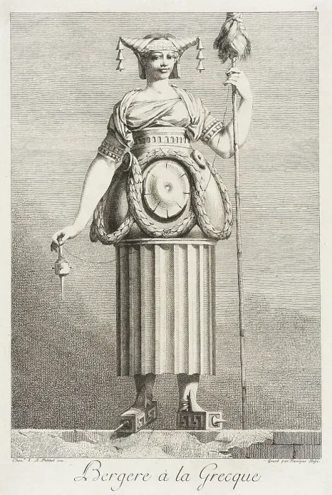Framed Print : Bergère à la Grecque, 1771. Creator: Bossi Framed Print : Bergère à la Grecque, 1771. Creator: Bossi