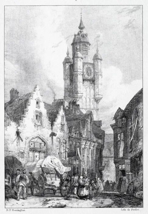 Framed Print : Bergues: La Tour du marche, 1824. Creator: Richard Parkes Bonington (British, 1802-1828) Framed Print : Bergues: La Tour du marche, 1824. Creator: Richard Parkes Bonington (British, 1802-1828)