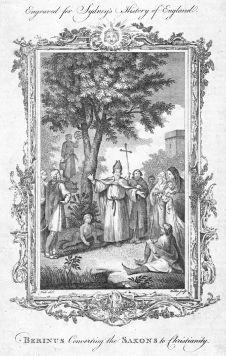 Framed Print : Berinus Converting the Saxons to Christianity. (c1774). Artist: Walker
