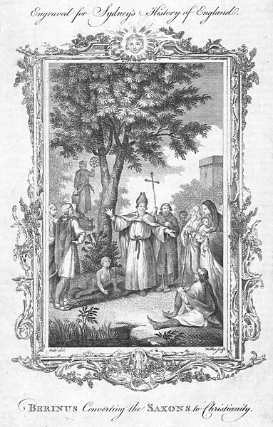 Berinus Converting the Saxons to Christianity. (c1774). Artist: Walker