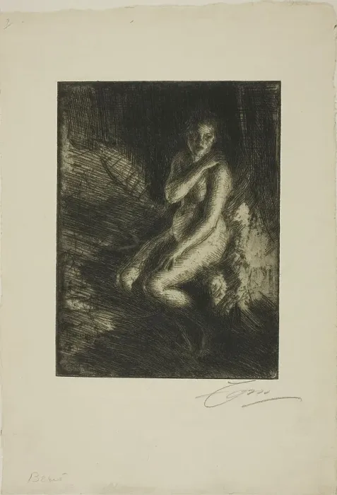 Framed Print : Berit, 1905. Creator: Anders Leonard Zorn Framed Print : Berit, 1905. Creator: Anders Leonard Zorn