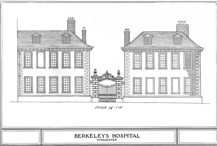 Framed Print : Berkeleys Hospital, Worcester, Worcestershire, 1924 Framed Print : Berkeleys Hospital, Worcester, Worcestershire, 1924