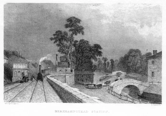 Framed Print : Berkhamsted Station, Hertfordshire, on the London and Birmingham Railway, c1860 Framed Print : Berkhamsted Station, Hertfordshire, on the London and Birmingham Railway, c1860