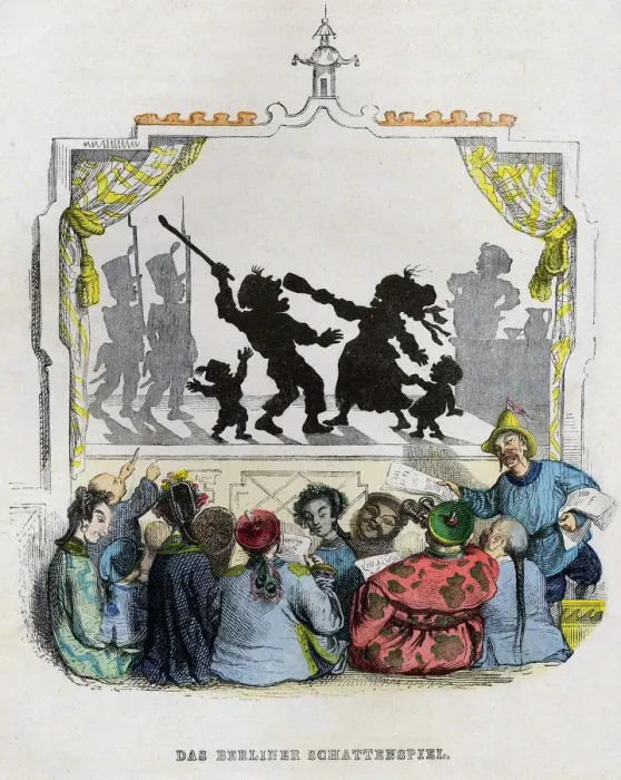 Framed Print : The Berlin Shadowplay, 1840s Framed Print : The Berlin Shadowplay, 1840s