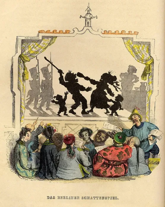 Framed Print : The Berlin Shadowplay, 1840s. Artist: Grandville, Jean-Jacques (1803-1847) Framed Print : The Berlin Shadowplay, 1840s. Artist: Grandville, Jean-Jacques (1803-1847)