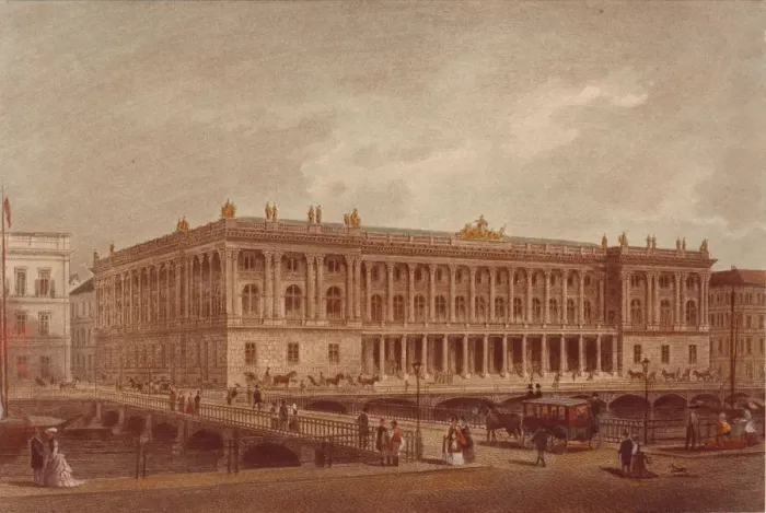 Framed Print : The Berlin Stock Exchange at the Burgstrasse, End 1860s-Early 1870s. Artist: Anonymous Framed Print : The Berlin Stock Exchange at the Burgstrasse, End 1860s-Early 1870s. Artist: Anonymous