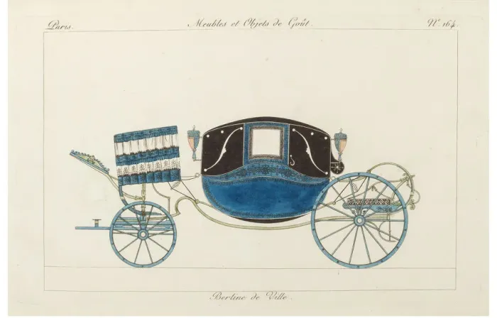 Framed Print : Berline de ville, 1800s. Creator: La Mesangere, Pierre de (1761-1831) Framed Print : Berline de ville, 1800s. Creator: La Mesangere, Pierre de (1761-1831)