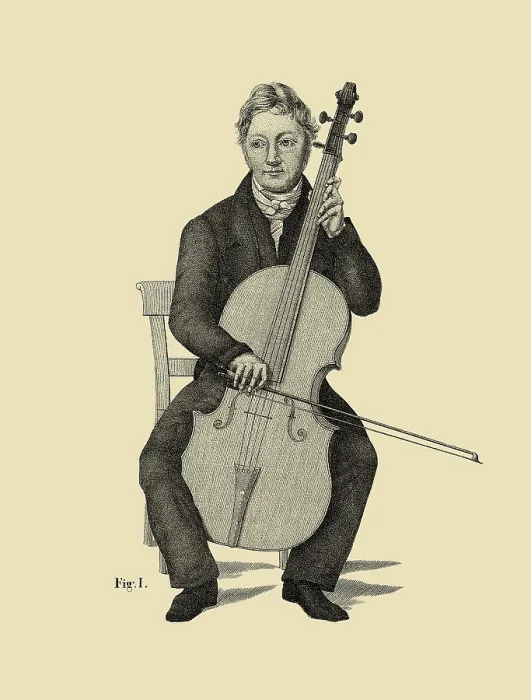 Framed Print : Bernhard Romberg. From: 'Violoncell-Schule von Bernhard Romberg', c1840. Creator: Anonymous Framed Print : Bernhard Romberg. From: 'Violoncell-Schule von Bernhard Romberg', c1840. Creator: Anonymous