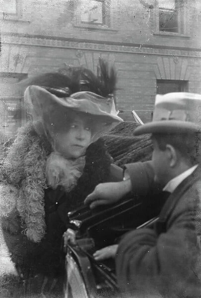 Bernhardt, Sarah, and unidentified man, portrait photograph, 1906 Apr. Creator: Arnold Genthe