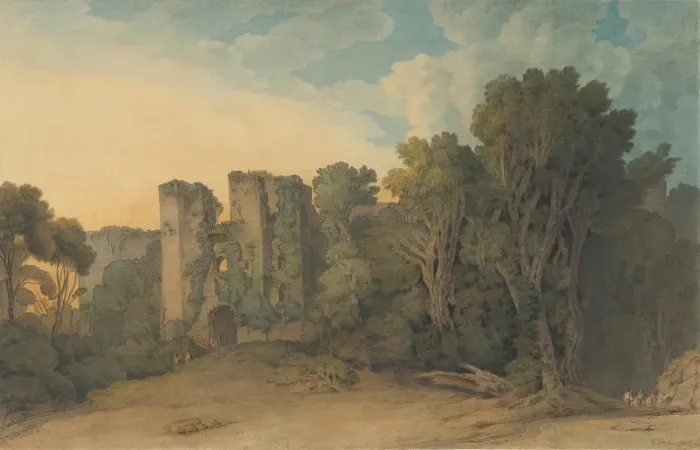 Framed Print : Berry Pomeroy Castle in the County of Devon, (?) 1775-1805. Creator: Francis Towne Framed Print : Berry Pomeroy Castle in the County of Devon, (?) 1775-1805. Creator: Francis Towne