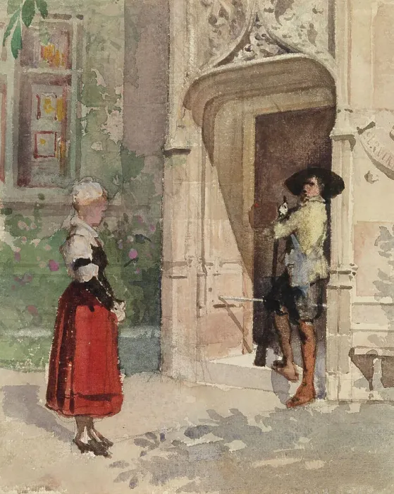 Framed Print : Bertel and Kätchen, c1890s. Creator: Albert Edelfelt Framed Print : Bertel and Kätchen, c1890s. Creator: Albert Edelfelt