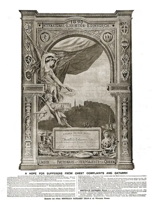 Framed Print : Bertelli's Catramin Pills; Gold Medal Diploma Nationl Exhibition Edinburgh 1890, 1891. Creator: Unknown Framed Print : Bertelli's Catramin Pills; Gold Medal Diploma Nationl Exhibition Edinburgh 1890, 1891. Creator: Unknown