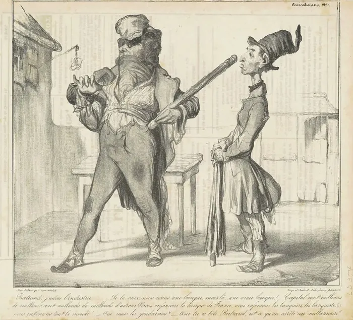 Framed Print : Bertrand, j'adore l'industrie... 19th century. Creator: Honore Daumier Framed Print : Bertrand, j'adore l'industrie... 19th century. Creator: Honore Daumier