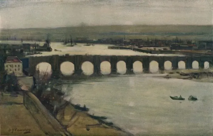 Framed Print : Berwick Bridge, c1912. Artist: David Young Cameron Framed Print : Berwick Bridge, c1912. Artist: David Young Cameron