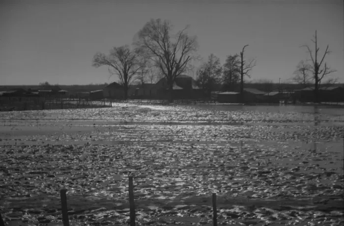 Framed Print : The Bessie Levee augmented with sand bags, near Tiptonville, Tennessee, 1937. Creator: Walker Evans Framed Print : The Bessie Levee augmented with sand bags, near Tiptonville, Tennessee, 1937. Creator: Walker Evans