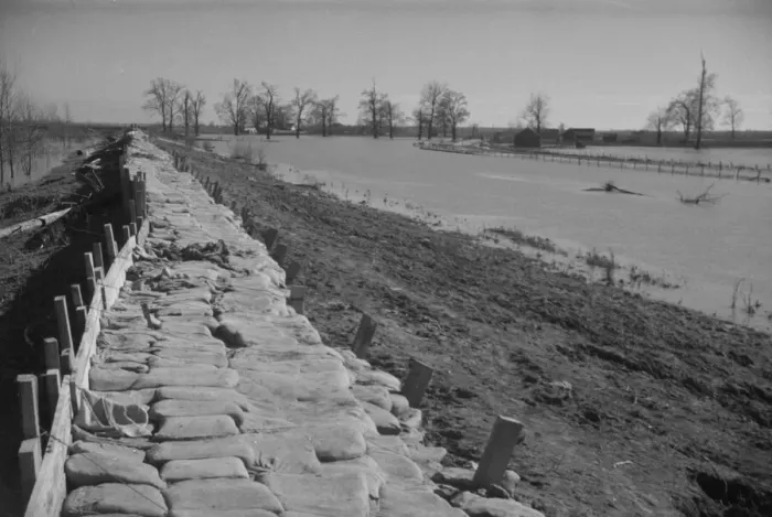 Framed Print : The Bessie Levee, along a subsid... Mississippi River, near Tiptonville, Tennessee, 1937. Creator: Walker Evans Framed Print : The Bessie Levee, along a subsid... Mississippi River, near Tiptonville, Tennessee, 1937. Creator: Walker Evans