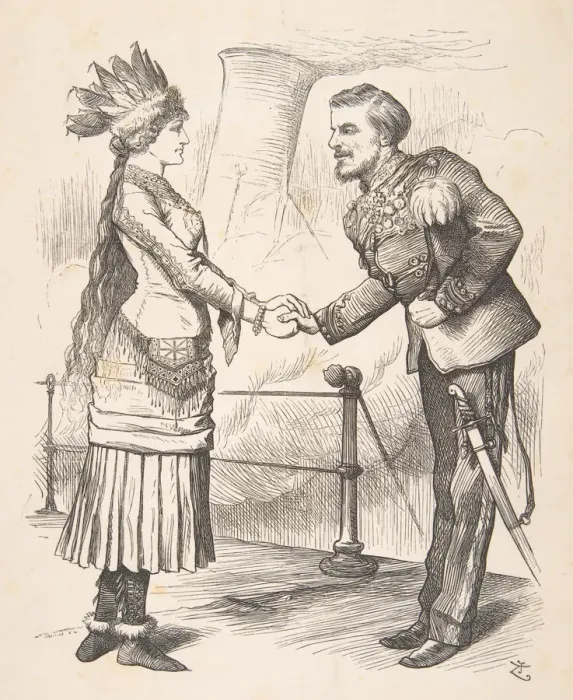 Framed Print : The Best of Friends Must Part (Punch, September 28, 1878), 1878. Creator: John Tenniel Framed Print : The Best of Friends Must Part (Punch, September 28, 1878), 1878. Creator: John Tenniel