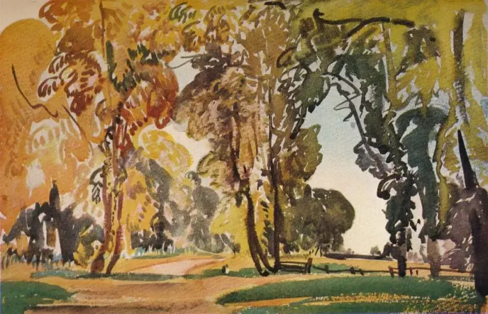 Framed Print : Betchworth Lane, October, 1917. Artist: Evelyn Cheston Framed Print : Betchworth Lane, October, 1917. Artist: Evelyn Cheston