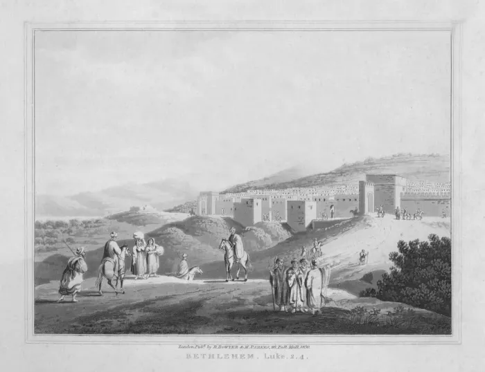 Framed Print : Bethlehem. Luke, 2. 4, 1830. Artist: J Clarke Framed Print : Bethlehem. Luke, 2. 4, 1830. Artist: J Clarke