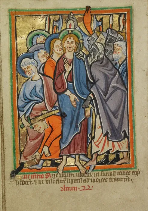 Framed Print : The Betrayal, about 1190-1200; text added about 1480-1490. Creator: Unknown Framed Print : The Betrayal, about 1190-1200; text added about 1480-1490. Creator: Unknown