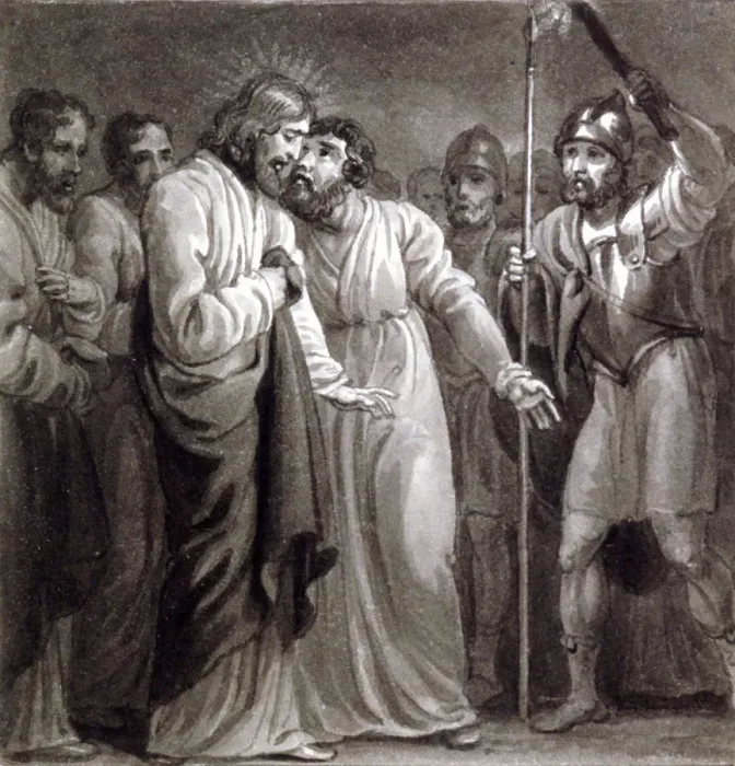 Framed Print : The Betrayal of Christ, c1810-c1844. Artist: Henry Corbould Framed Print : The Betrayal of Christ, c1810-c1844. Artist: Henry Corbould