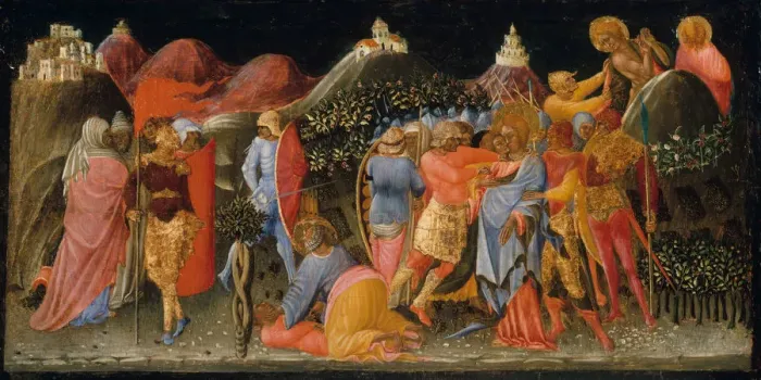 Framed Print : The Betrayal of Christ, ca. 1445-50. Creator: Bartolomeo di Tommaso Framed Print : The Betrayal of Christ, ca. 1445-50. Creator: Bartolomeo di Tommaso