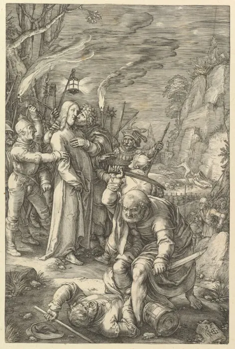 Framed Print : The Betrayal of Christ, from The Passion of Christ, 1598. Creator: Hendrik Goltzius Framed Print : The Betrayal of Christ, from The Passion of Christ, 1598. Creator: Hendrik Goltzius