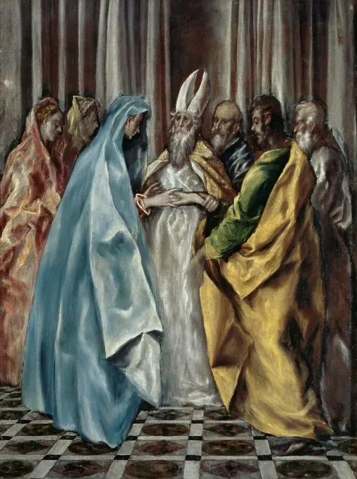 Framed Print : The Betrothal of Joseph and Mary, ca 1613. Creator: El Greco, Dominico (1541-1614) Framed Print : The Betrothal of Joseph and Mary, ca 1613. Creator: El Greco, Dominico (1541-1614)