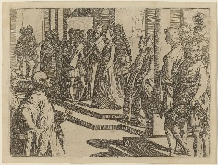 Framed Print : The Betrothal of Margaret of Austria to Philip III, King of Spain, 1612. Creator: Raffaello Schiaminossi Framed Print : The Betrothal of Margaret of Austria to Philip III, King of Spain, 1612. Creator: Raffaello Schiaminossi