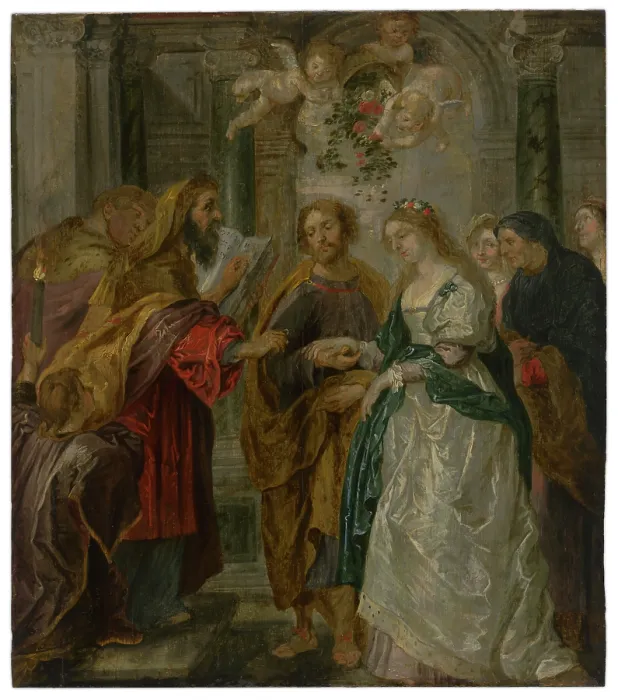 Framed Print : The Betrothal of the Virgin Mary, 1620-1630. Creator: Workshop of Peter Paul Rubens Framed Print : The Betrothal of the Virgin Mary, 1620-1630. Creator: Workshop of Peter Paul Rubens
