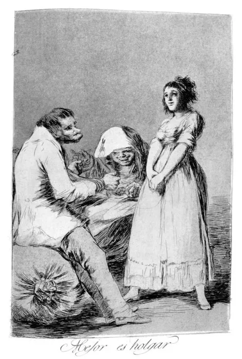Framed Print : It is better to be lazy, 1799. Artist: Francisco Goya Framed Print : It is better to be lazy, 1799. Artist: Francisco Goya