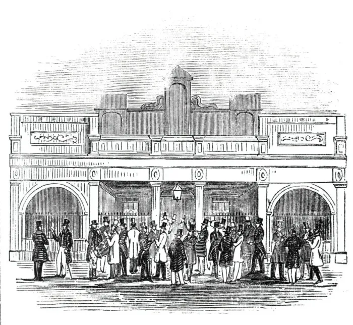 Framed Print : The Betting-Room, Newmarket, 1844. Creator: Unknown Framed Print : The Betting-Room, Newmarket, 1844. Creator: Unknown