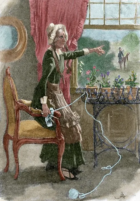 Framed Print : Bettsy Trotwood, from the novel David Copperfield (1849) by Charles Dickens, 1898. Creator: Unknown Framed Print : Bettsy Trotwood, from the novel David Copperfield (1849) by Charles Dickens, 1898. Creator: Unknown