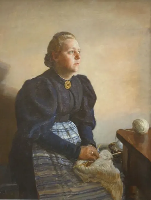 Framed Print : Betty Jerndorff, née Matthison-Hansen, the artist's wife, 1895. Creator: August Jerndorff
