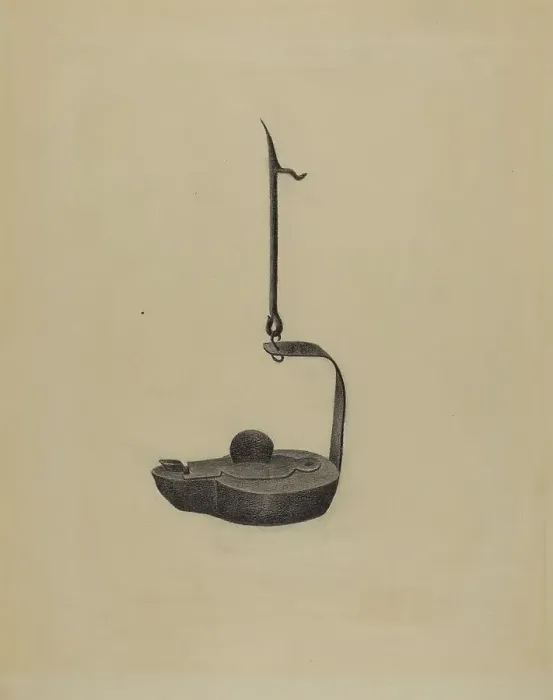 Framed Print : Betty Lamp, 1935 / 1942. Creator: Unknown Framed Print : Betty Lamp, 1935 / 1942. Creator: Unknown