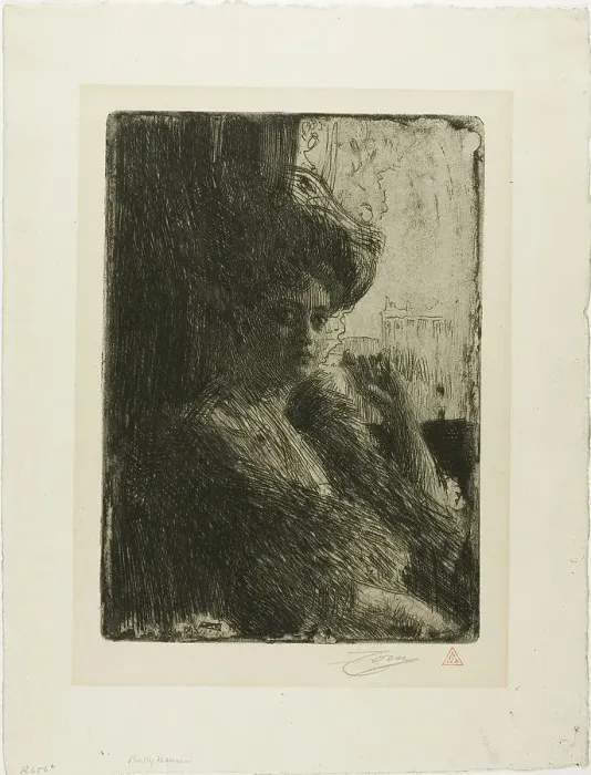 Framed Print : Betty Nansen, 1905. Creator: Anders Leonard Zorn Framed Print : Betty Nansen, 1905. Creator: Anders Leonard Zorn