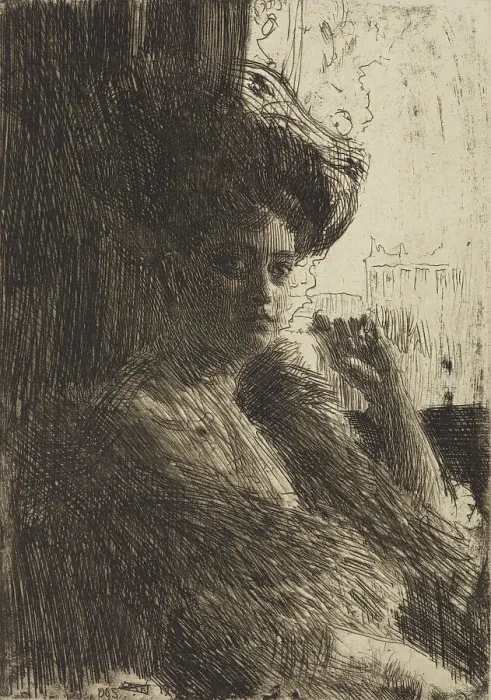 Framed Print : Betty Nansen, 1905. Creator: Anders Leonard Zorn Framed Print : Betty Nansen, 1905. Creator: Anders Leonard Zorn