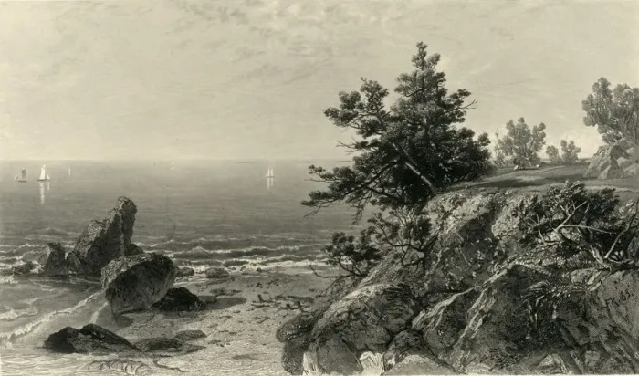 Framed Print : On the Beverly Coast, Massachusetts, 1874. Creator: Samuel Valentine Hunt Framed Print : On the Beverly Coast, Massachusetts, 1874. Creator: Samuel Valentine Hunt