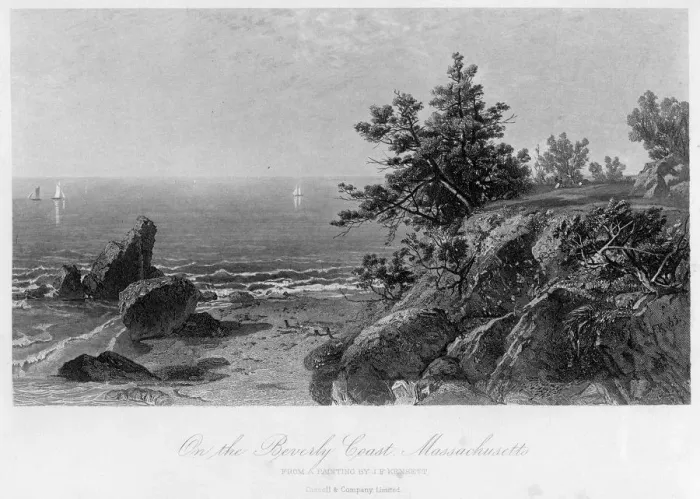Framed Print : On the Beverly Coast, Massachusetts, 19th century. Artist: John Frederick Kensett Framed Print : On the Beverly Coast, Massachusetts, 19th century. Artist: John Frederick Kensett