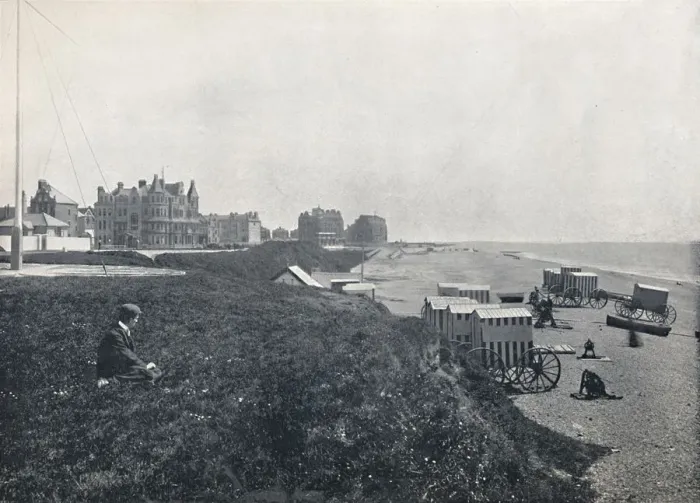 Framed Print : Bexhill - The Hotels and the Beach, 1895