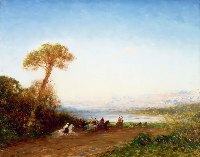 Framed Print : Beyrouth, retour de fantasia, between 1885 and 1890. Creator: Felix Francois Georges Philibert Ziem Framed Print : Beyrouth, retour de fantasia, between 1885 and 1890. Creator: Felix Francois Georges Philibert Ziem