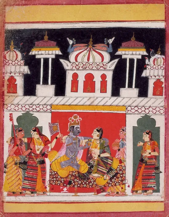Framed Print : Bhairava Raga, Folio from a Ragamala (Garland of Melodies), c1650. Creator: Unknown Framed Print : Bhairava Raga, Folio from a Ragamala (Garland of Melodies), c1650. Creator: Unknown