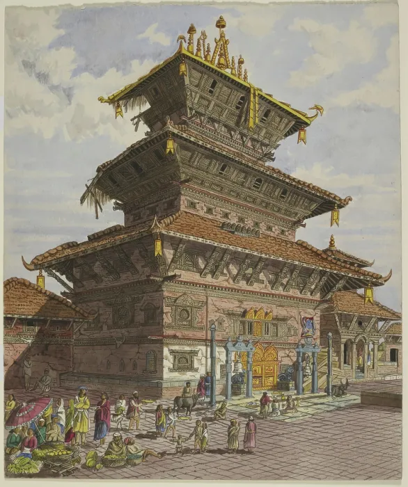 Framed Print : Bhairava Temple, Bhatgaon, 1852. Creator: Unknown Framed Print : Bhairava Temple, Bhatgaon, 1852. Creator: Unknown